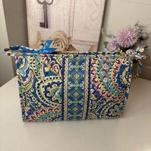 Vera Bradley Blue and Yellow Patterned Cosmetic Bag